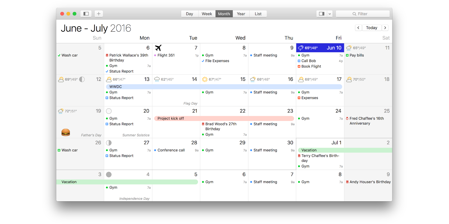 One calendar for mac